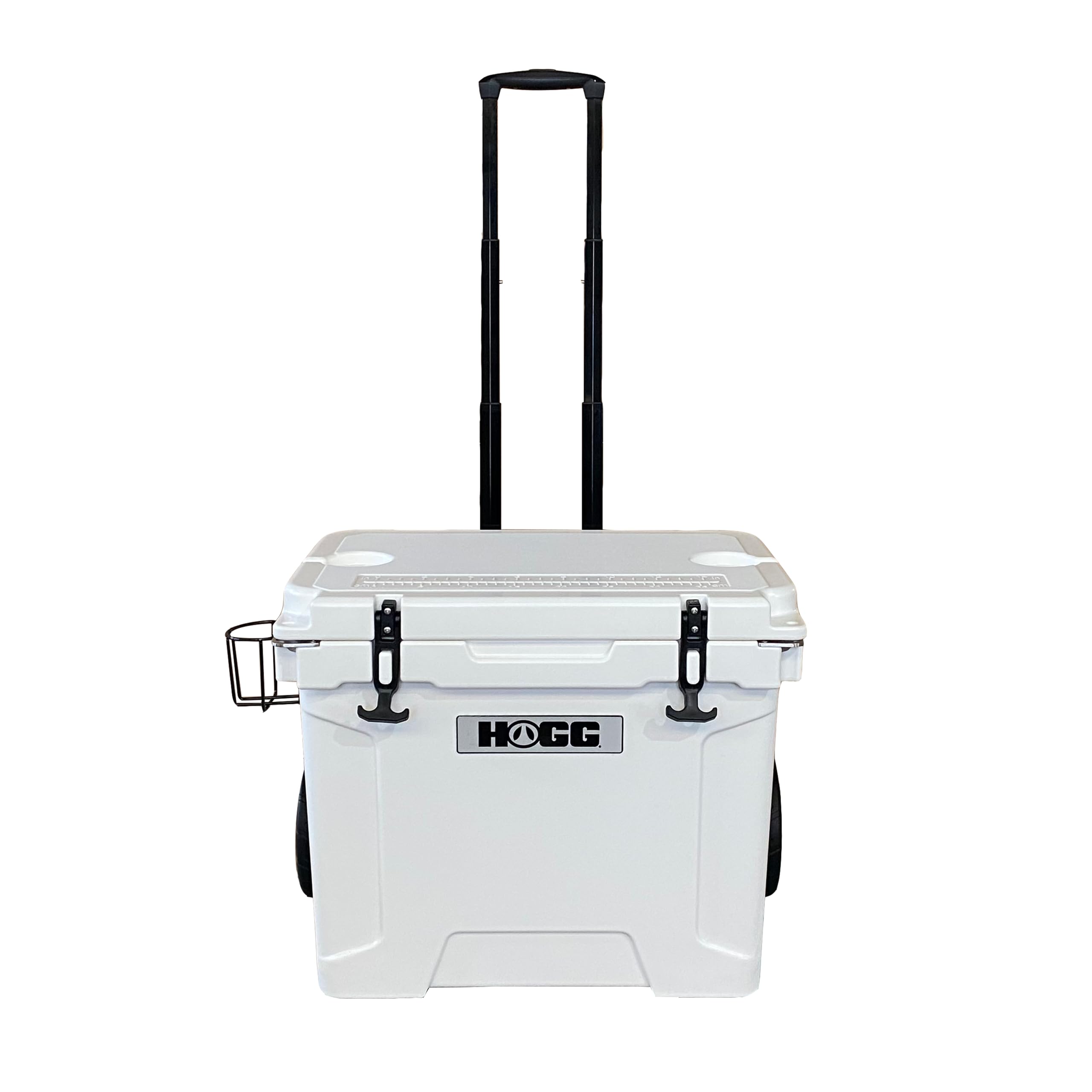 Hogg 35 qt Insulated Cooler with Wheels and Handle, Rolling Ice Chest with Wheels, Rotomolded Wheeled Coolers for Camping, Drinks, Outdoors, 35qt White