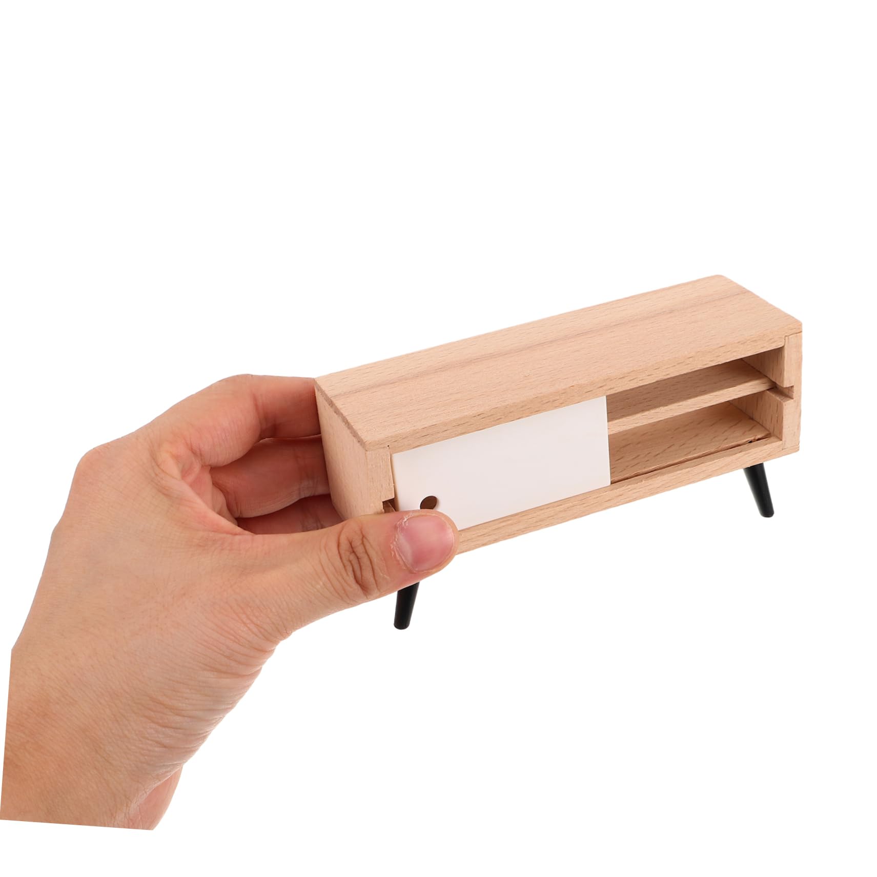 TV LCD Miniature Pour Maison De Poupée – Meuble TV Blanc – Échelle 1:12 – 2 Pièces Déco