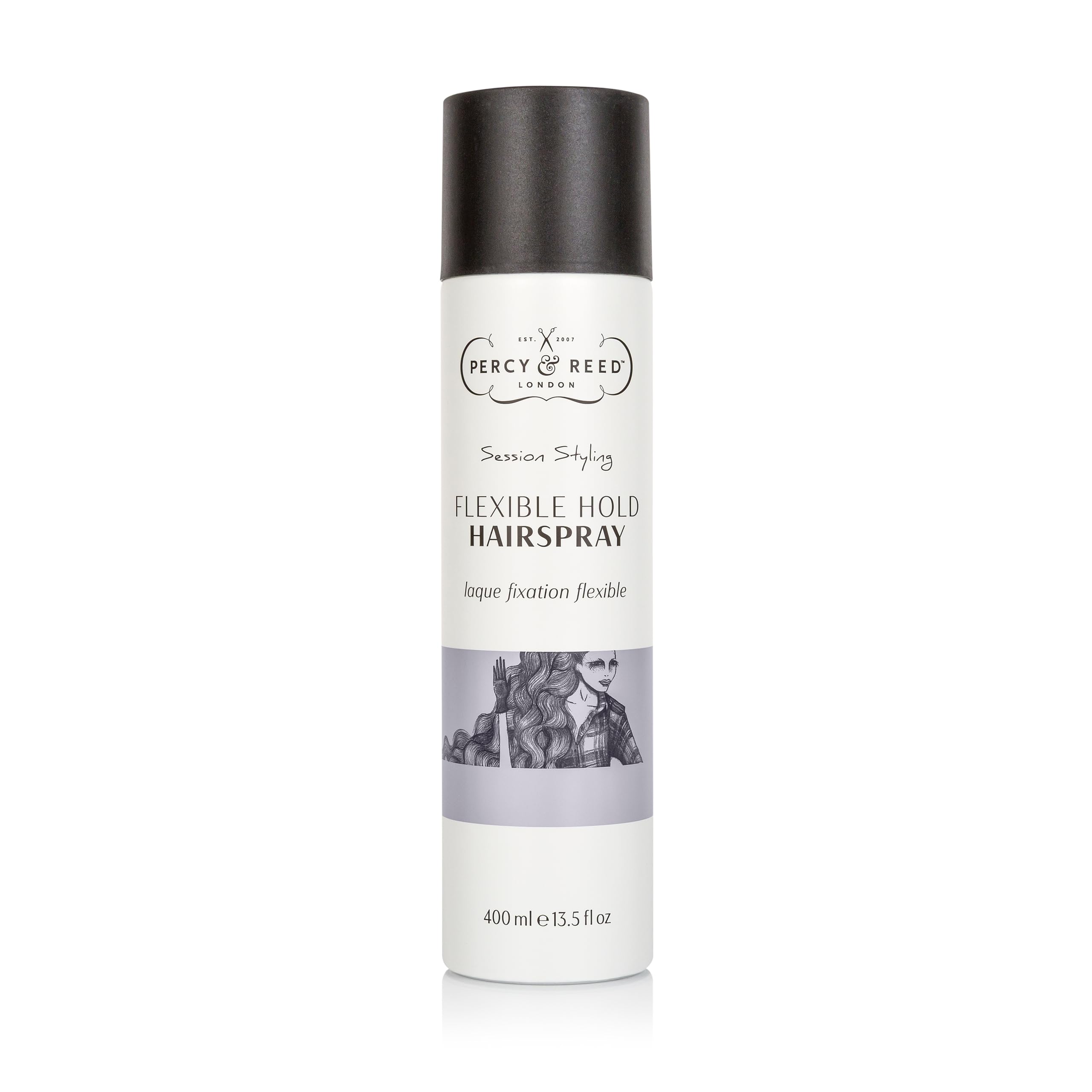 Percy & Reed Flexible Hold Hairspray 400ml, Hair Spray with Ultra Fine Lightweight Mist, Brushable Style Control, Natural Movement, Heat Protection, Humidity Defence, Session Styling Collection