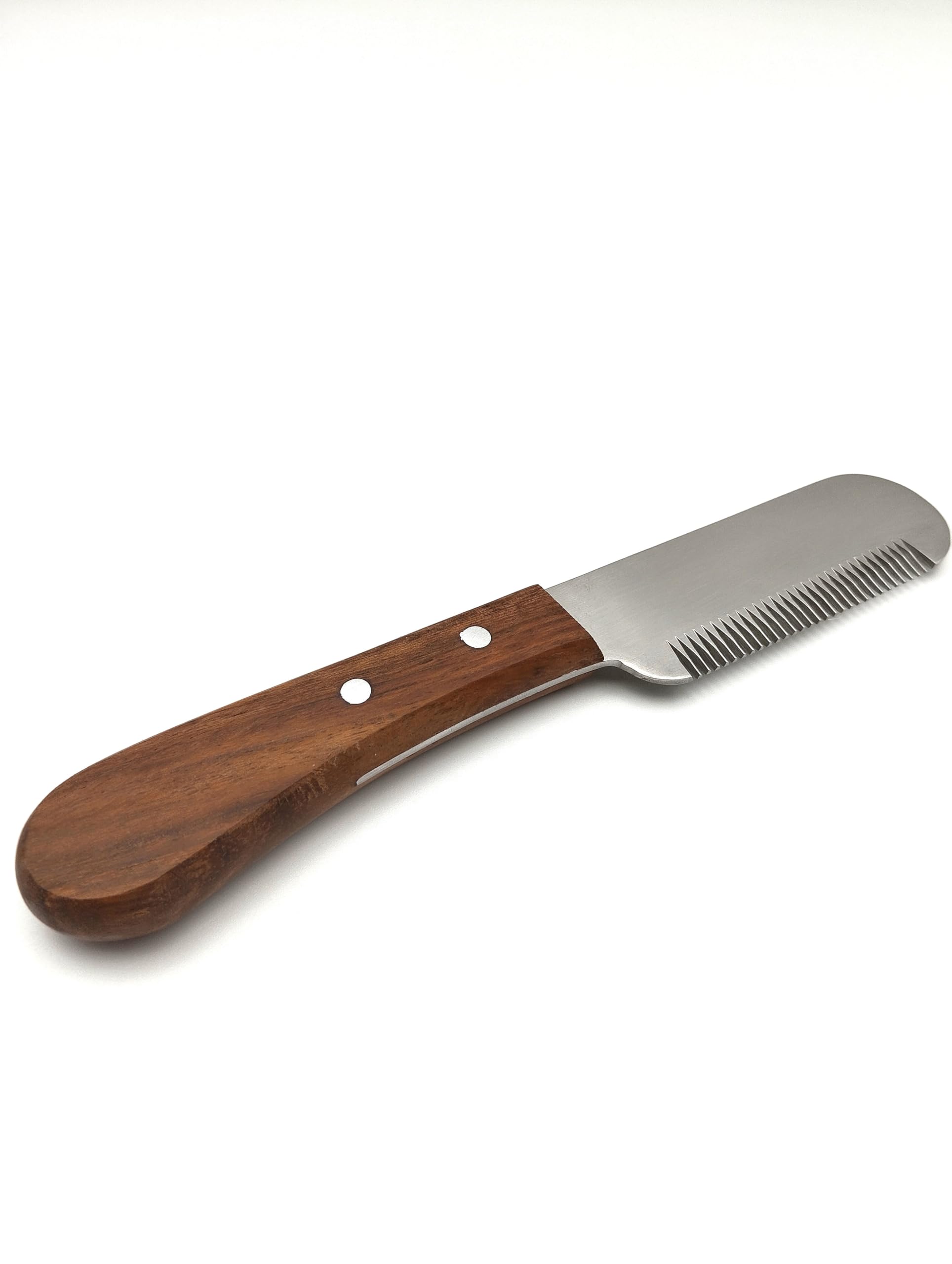 Professional Pet Grooming Stripping Knife β Stainless Steel Blade with Wooden Handle β Hand-Stripping Tool for Dogs with Wiry or Double Coats