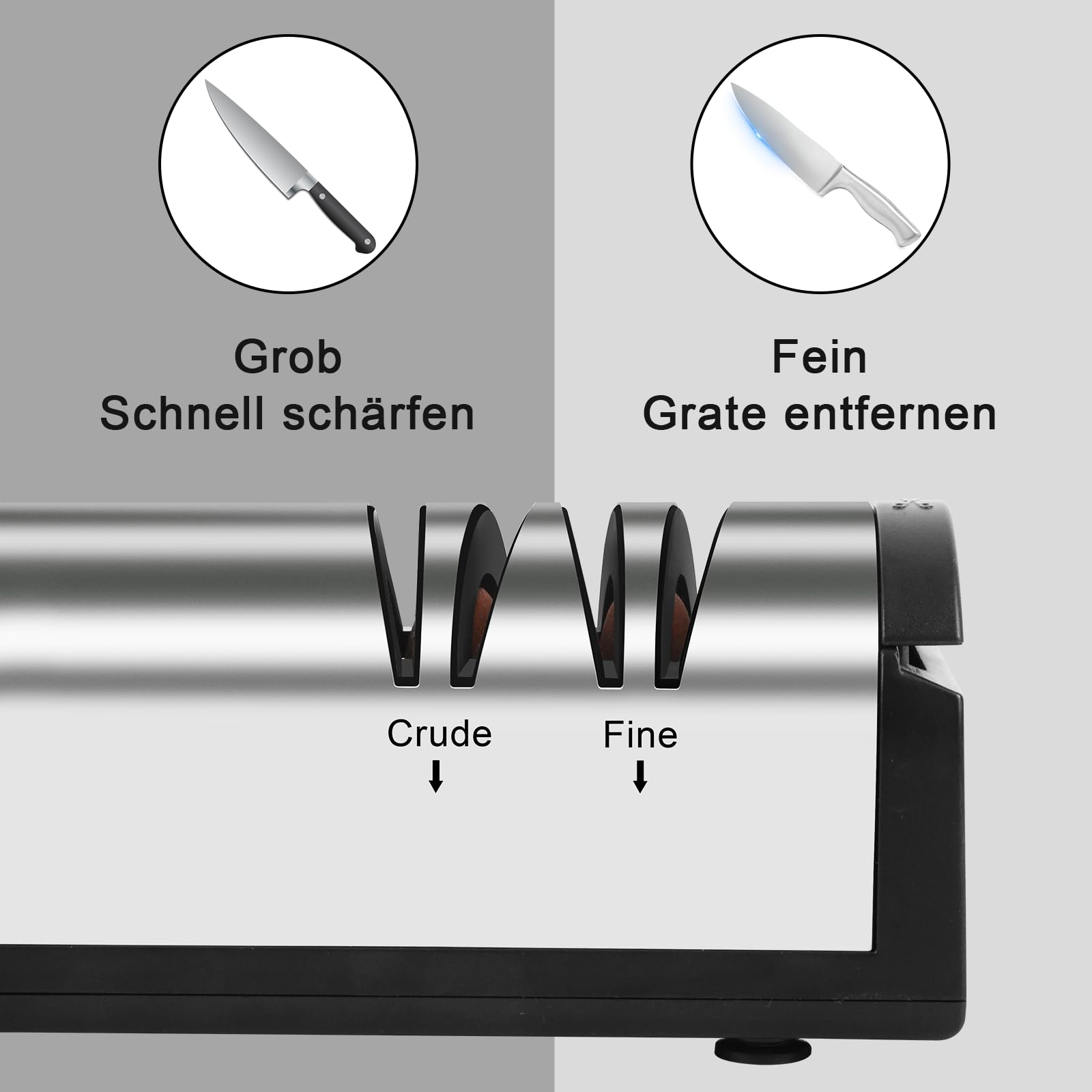 SOARFLY Aiguiseur Couteaux Électrique en Acier Inoxydable, Aiguiseur Couteaux Professionnel Haute Précision, Efficace Éguiseur de Couteau Durable, Aiguiseur Multifonction pour Couteaux de Cuisine