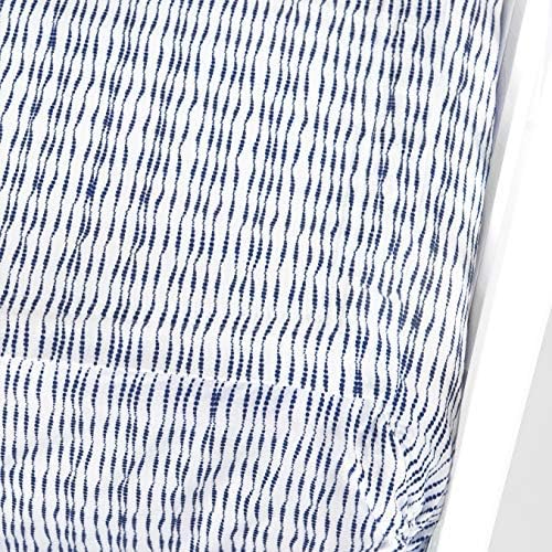 QuickZip Crib Sheet Set - Faster, Safer, Easier Baby Crib Sheets - Includes 1 Wraparound Base & 1 Zip-On Crib Sheet – Navy Shibori 100% Cotton - Fits All Standard Crib Mattresses