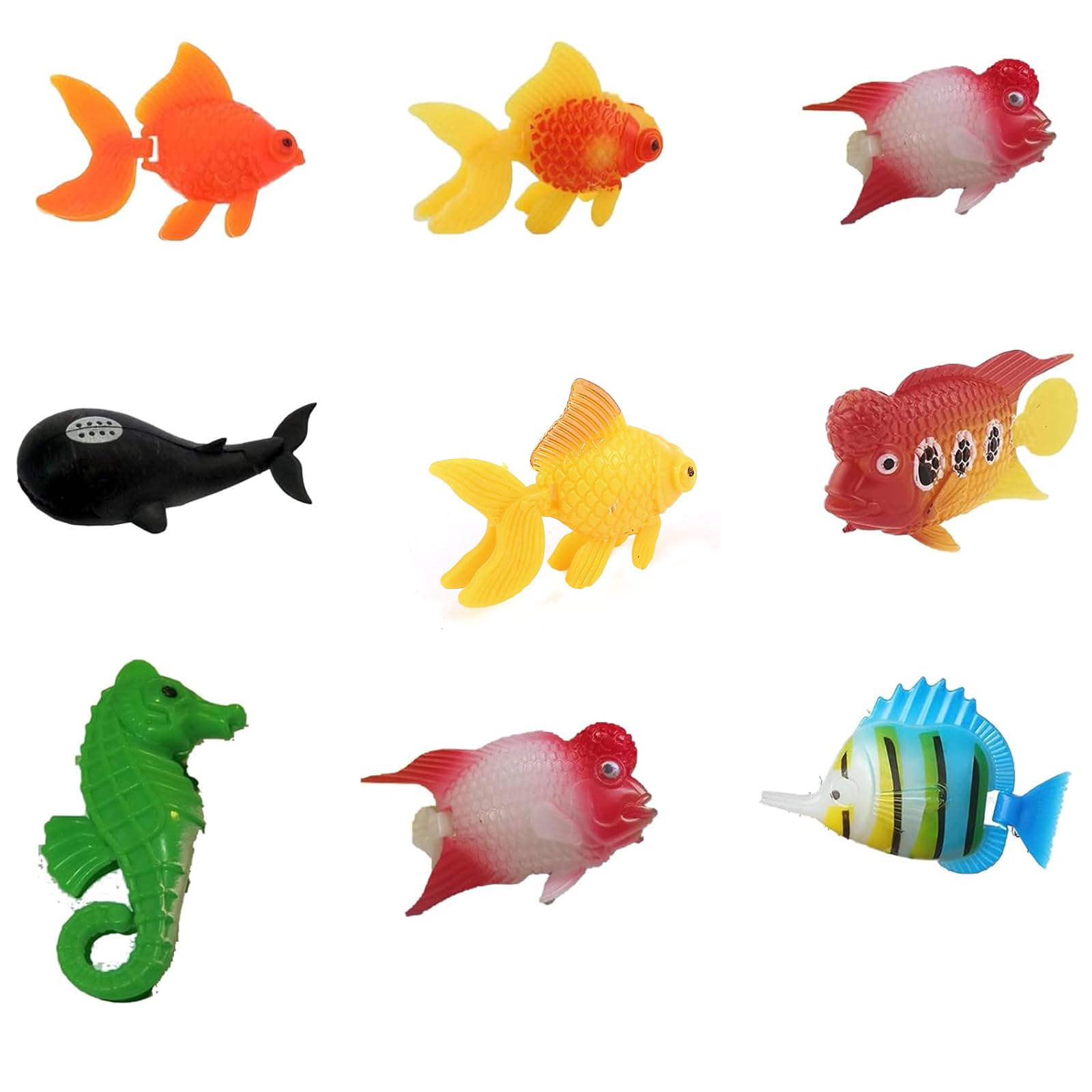 emily pets Artificial Lifelike Plastic Fish for Aquarium Tank Decorations Ornaments, Random Pattern Moving Floating Fishes Toy for Swimming in Bubble Tube Lamp Accessories-9 Pieces Set (B0D33N82BV) Amazon Price History, Amazon Price Tracker