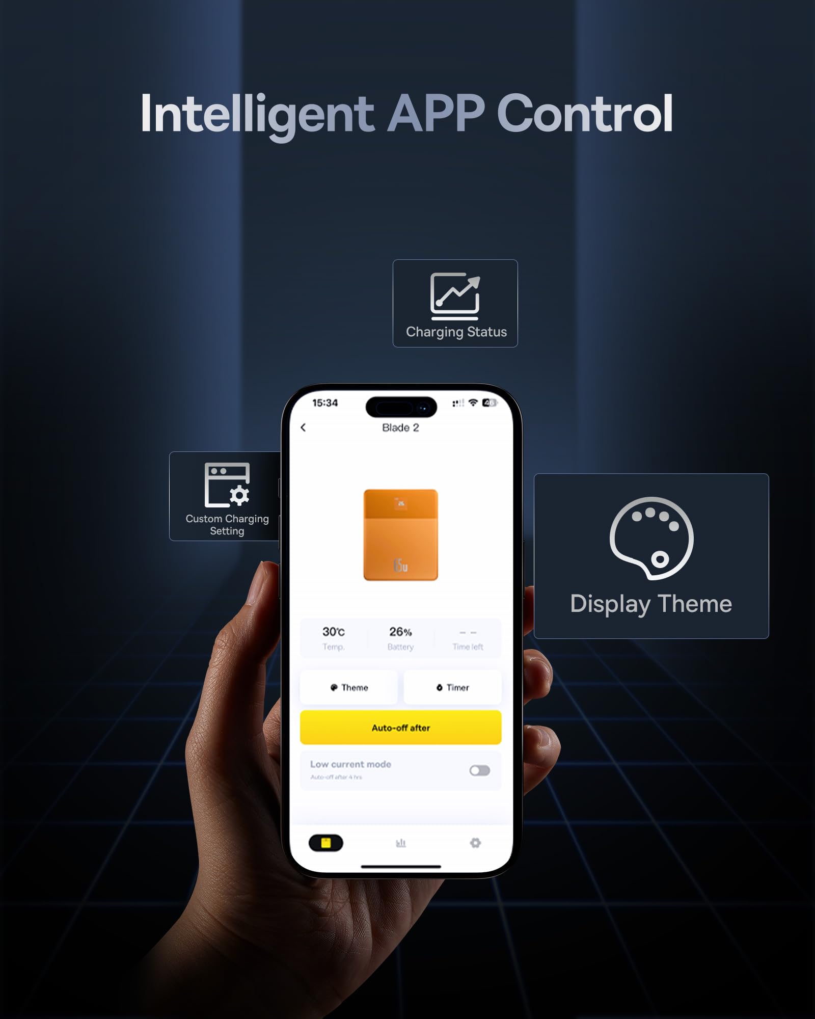 Baseus Power Bank, Powerbank Ultra Sottile da 65 W con Controllo App, Batteria Esterna da 12000 mAh Ricarica Rapida per iPhone Serie 15 14, Samsung, iPad, MacBook, Switch, Steam Deck, Blu