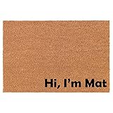 Coir Doormat Front Door Mat New Home Closing Housewarming Gift Hi, I'm Mat Corner (30" x 18" Standard)