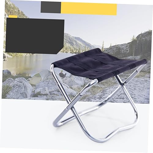 Miniatura 9 de Silla de camping plegable pequeña de 11.0 x 9.1 x 9.8 in, aleación de aluminio, taburete de barbacoa, superficie de lona, silla de tren de viaje