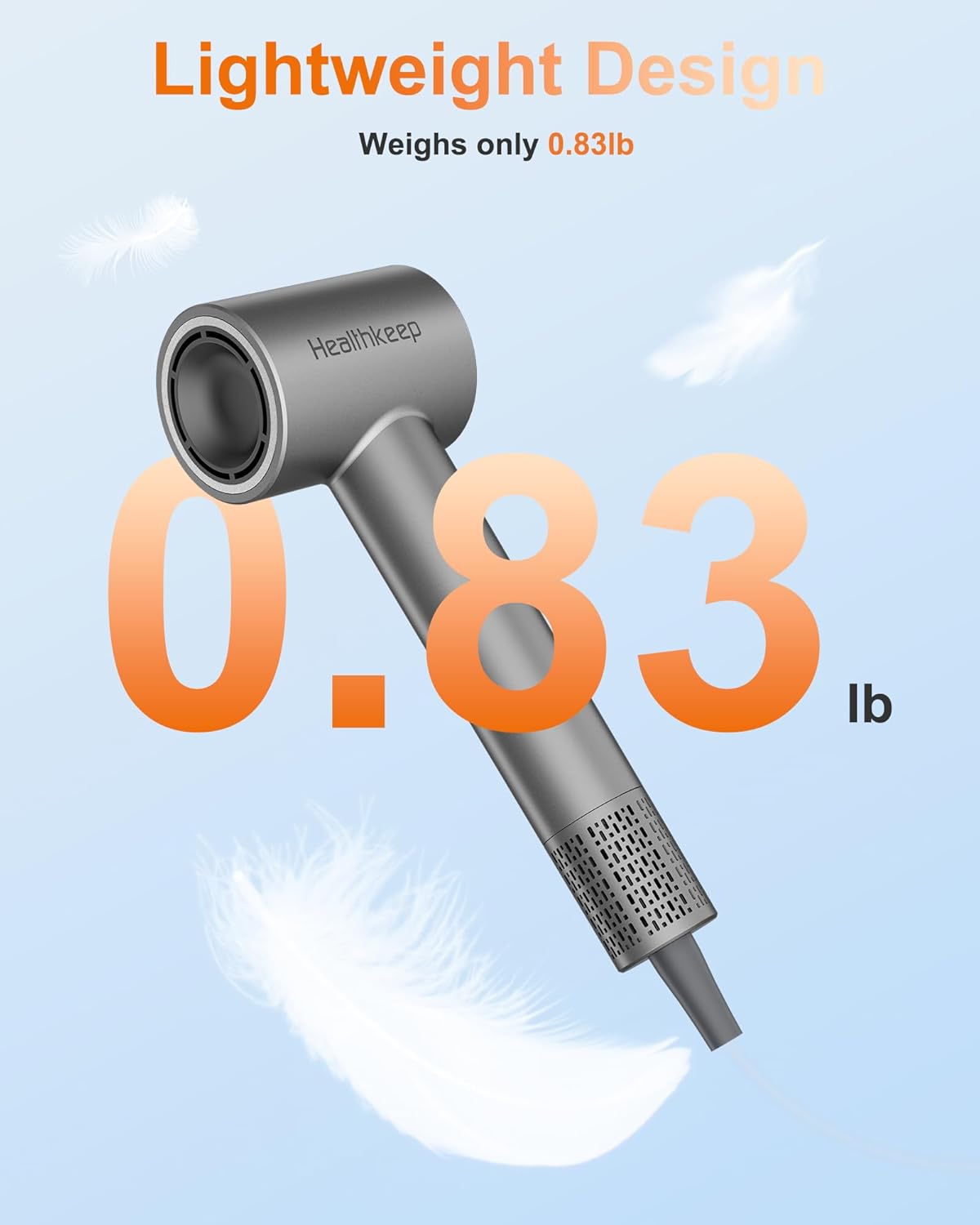 Hair Blow Dryer with Diffuser: 1500W High-Speed Brushless Motor 500M Ionic Technology, Thermo-Control Low Noise for Curly, Straight & Damaged Hair, Home Travel Salon - Image 7