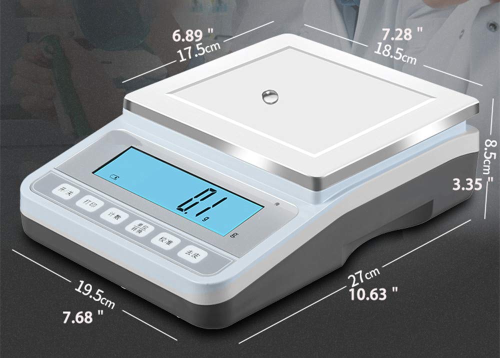 Balance de laboratoire numérique 0,1 g - Balance de laboratoire électronique analytique de précision pour peser, compter, laboratoires, bijoux, or (prise 220 V UE/UK/AU, 50 Hz, MAX 3000 g/0,1 g)