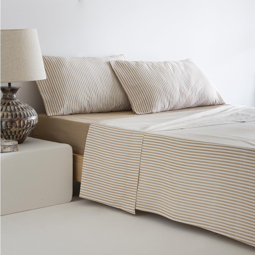 Juego de sabanas ALTUBE Mostaza ALGODÓN 100% 180 Hilos Color Mostaza Cama de 150 x 190/200 100% ALGODÓN