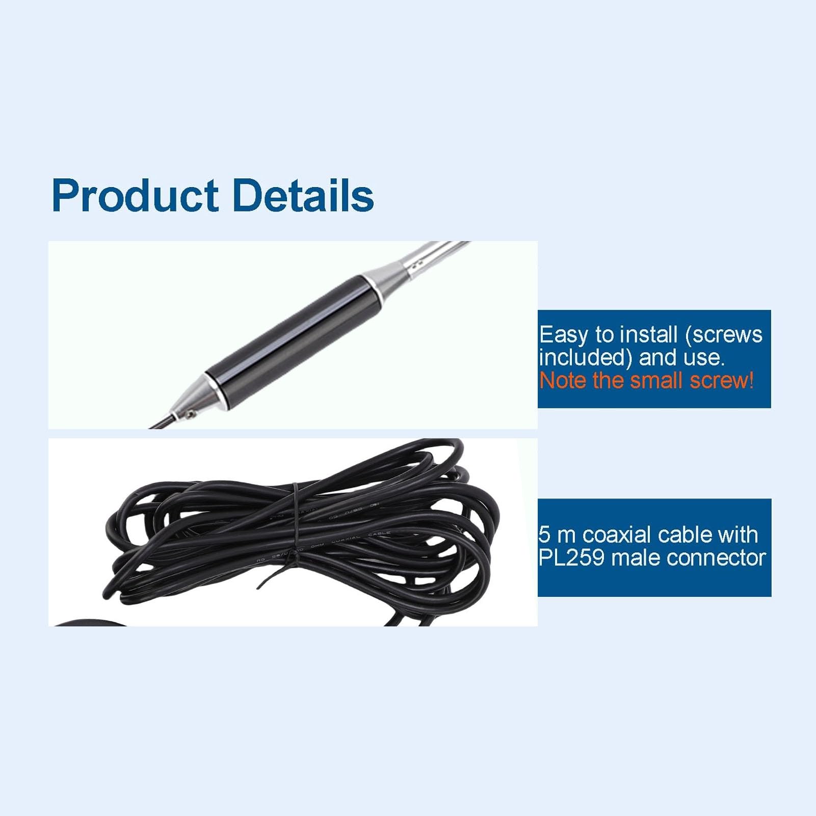 Kit antenna CB Torvex, antenna radio 26-28 MHz 26,37 pollici con supporto magnetico e molla, sostituzione stazione base mobile per camion per auto (Cavo da 3 metri/9,84 piedi)