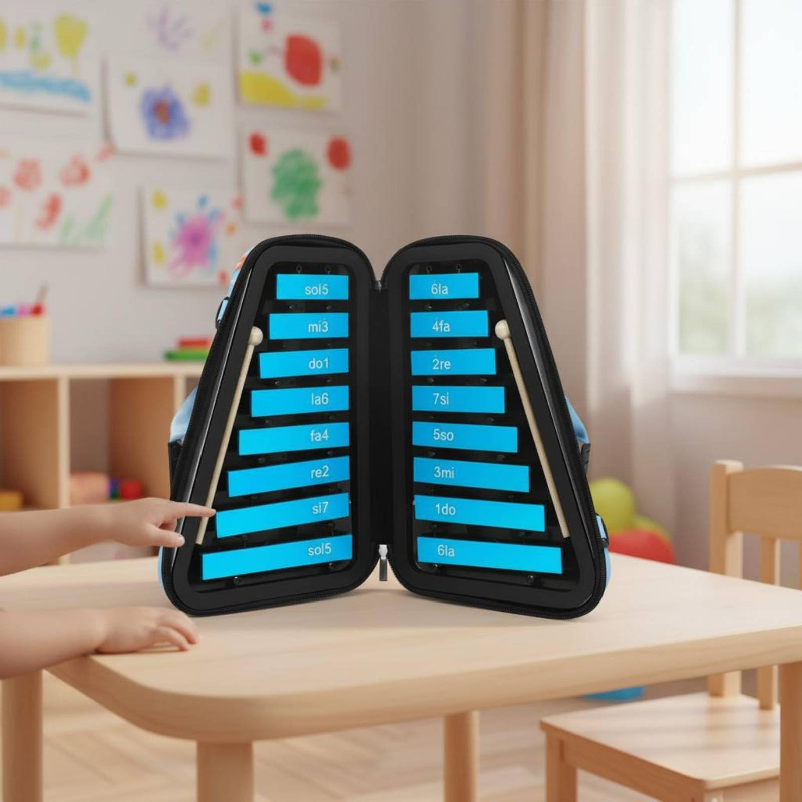 Carillon 16 Note Portatile Metallofono Infantile Scuola Xilofono da Bambini per Asilo, Casa
