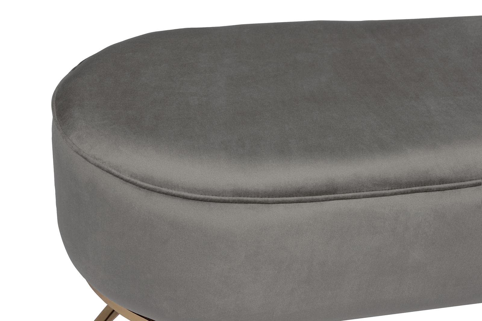 Banquette à chaussures moderne en velours avec cadre métallique, gain de place pour couloir, chambre et petits appartements (Gris+Noir) | Leroy Merlin