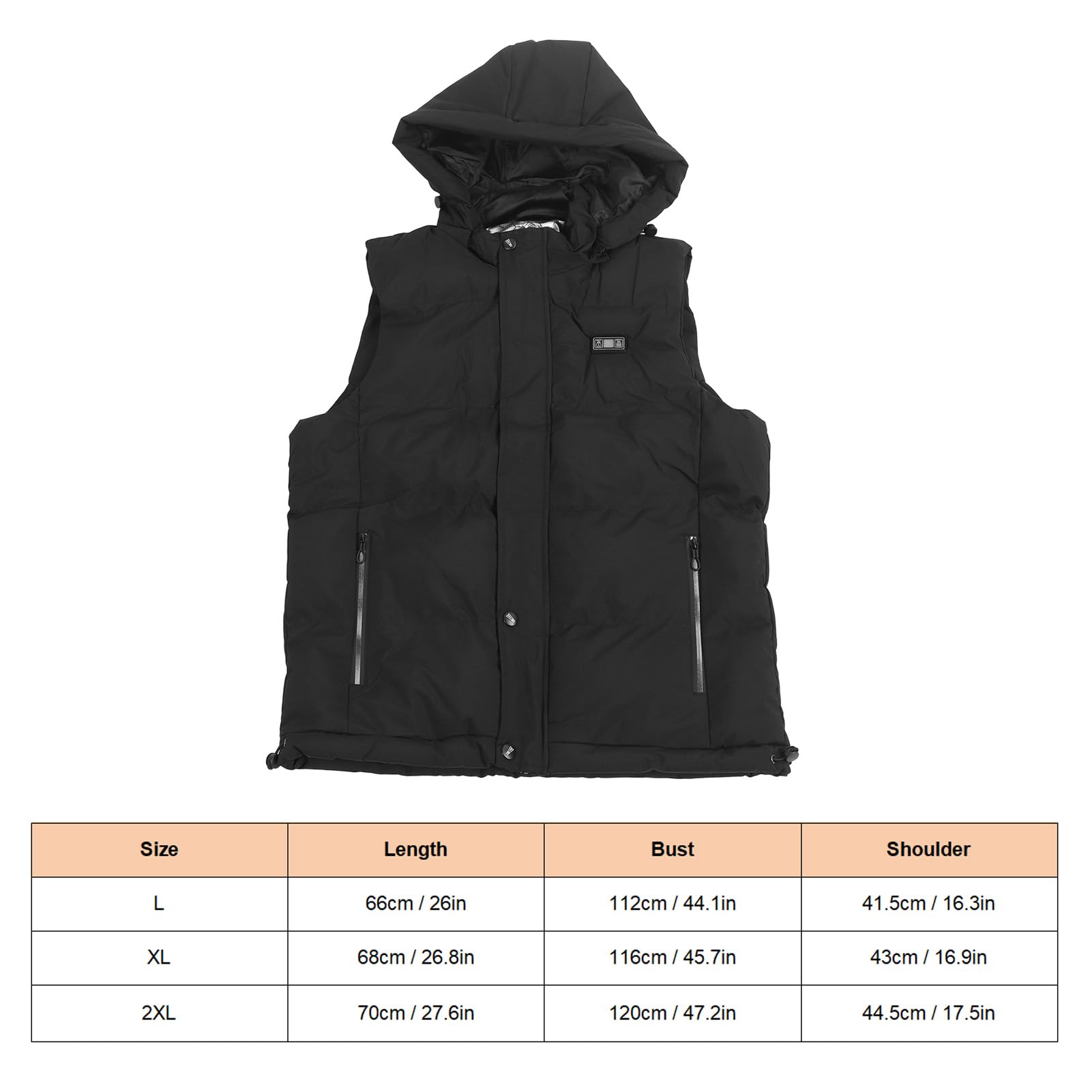 Chaleco Eléctrico con Calefacción USB con 15 Zonas de Calefacción y Pantalla de Temperatura para Acampar en Invierno y Uso Al Aire (XL)