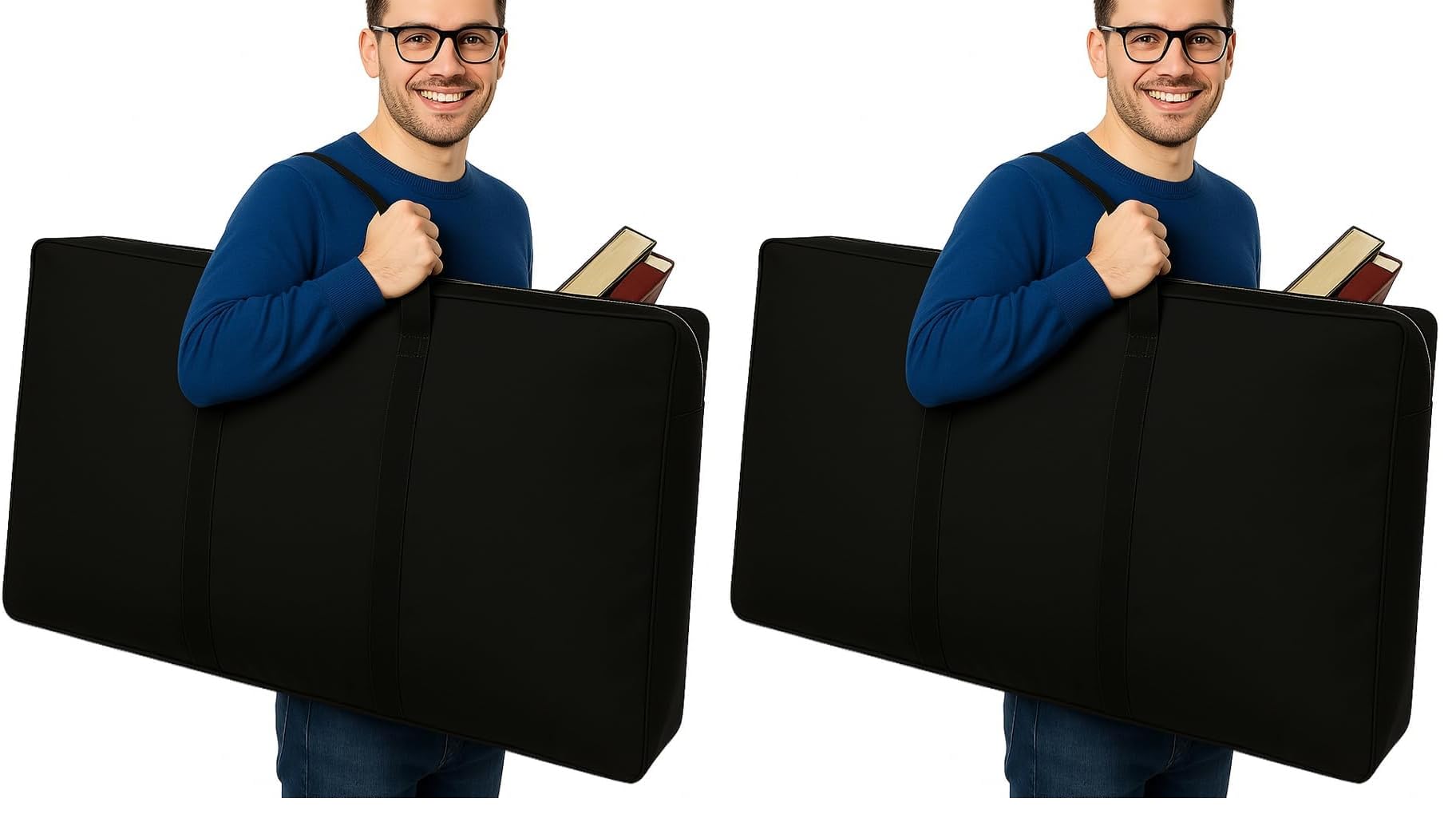 OULIGET Large Size Art Portfolio Bag,24 x 36 inches Light Weight Board Poster Storage Bag,Waterproof Student Carry Transport Bag for Artwork Sketching Drawing (Pack of 2)