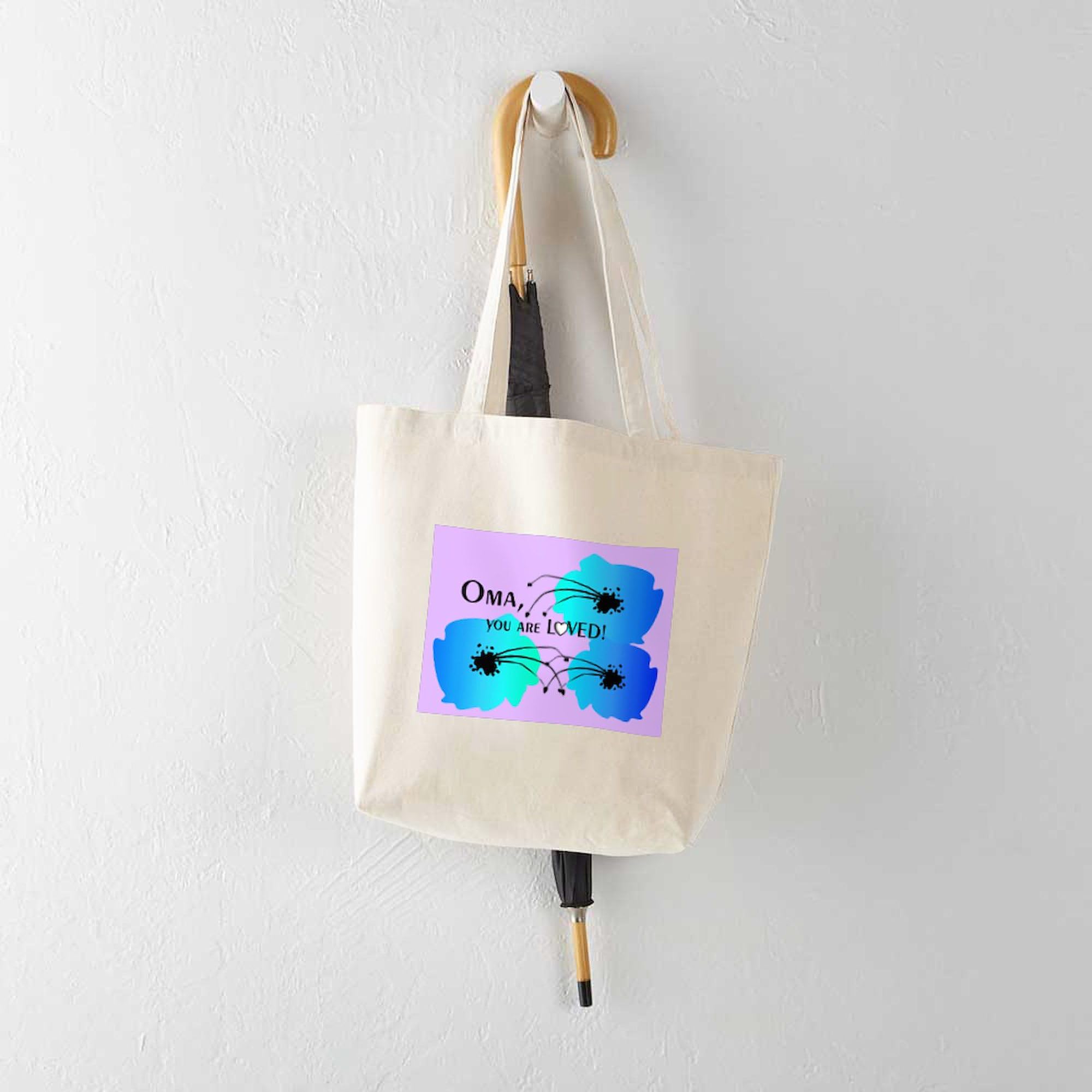 CafePress Oma Natural Canvas Tote Bag - Reusable Shopping Bag With Fun Prints, 2 Sizes - View #2