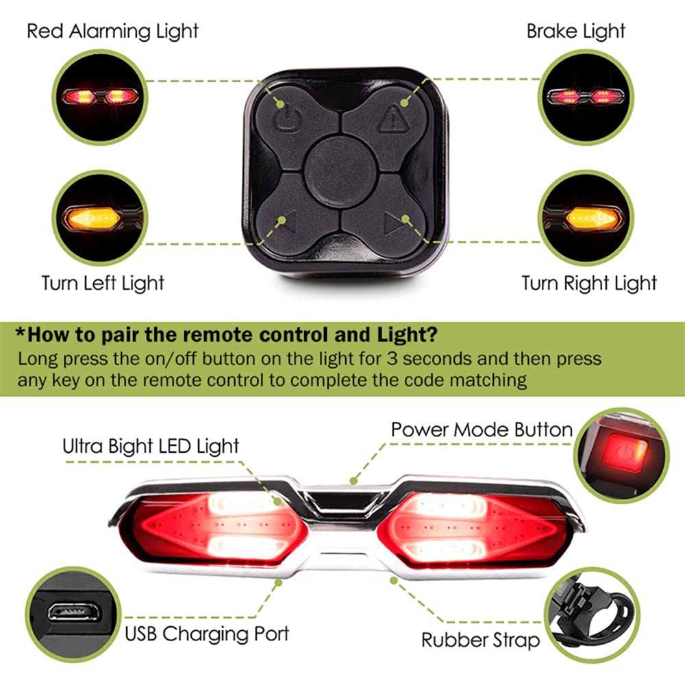 TIORU Smart Bike Light Rear USB Ricaricabile Bicicletta Lampada Torcia Elettrica Ciclismo Lanterna MTB Accessori LED Coda Luce