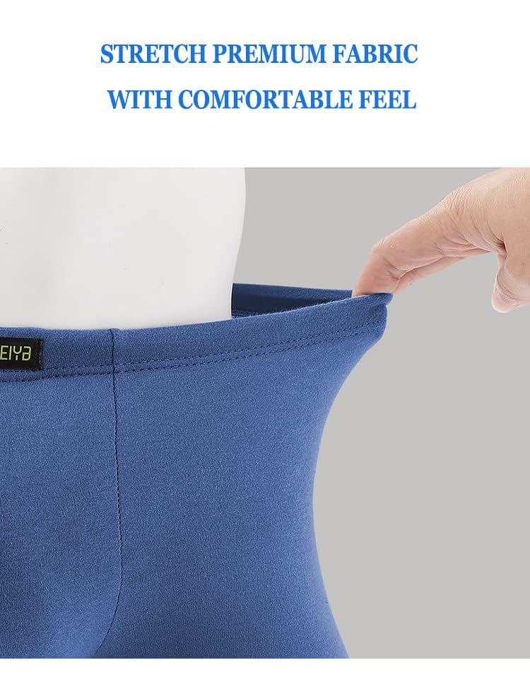 Cotton Men's Boxer Shorts Underwear,Plus Size Boxer Brief, Loose Fit Soft Stretchy Trunks 4 Pack,US L-5XL4
