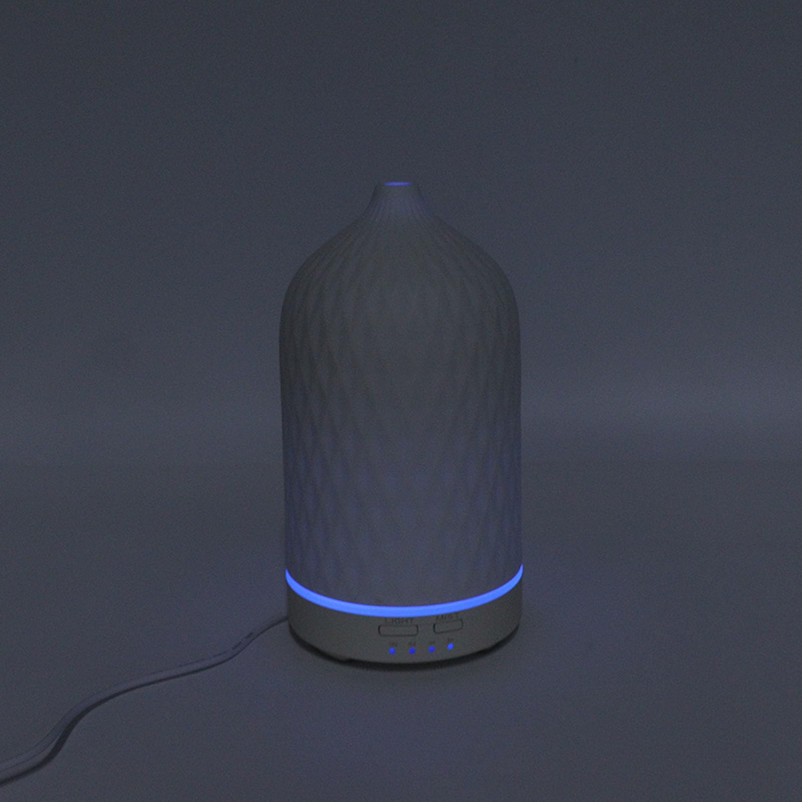 Fdit Diffusore Aromi Ceramico Ultrasuono, Umidificatore Nebbia Fresca con Luce LED 7 Colori, Timer Spegnimento Automatico per Ufficio Casa (Spina europea)