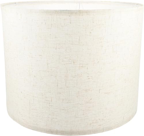 Miniatura 1 de PRETYZOOM Pantalla de lámpara de tambor, reemplazo de pantalla de tela de lino, cubierta de pantalla mediana para lámparas de mesa, lámparas de