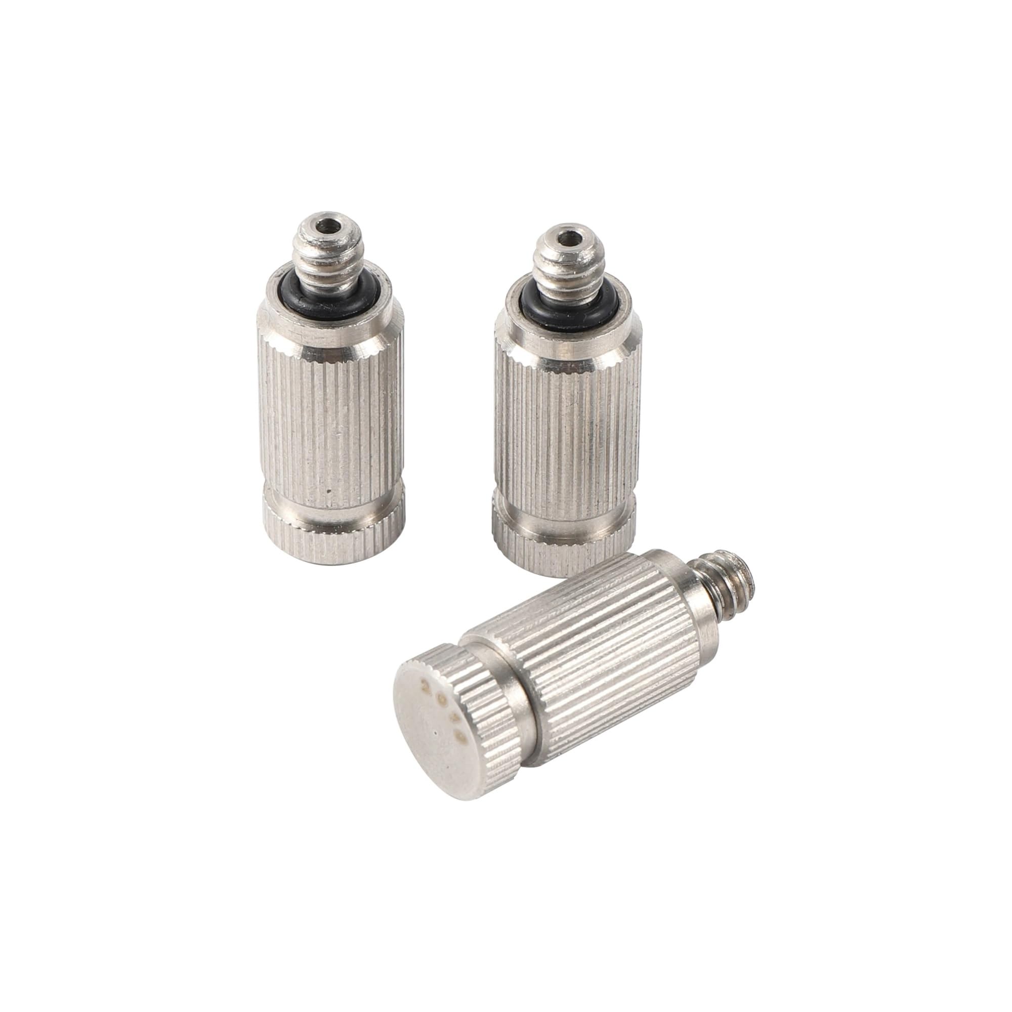 Boquilla de atomización de Alta presión de Acero Inoxidable 304 con Rosca de 3/16" para riego de Jardines y paisajismo, 50 Unidades (Color: Plata, Tamaño: 0,15 mm)
