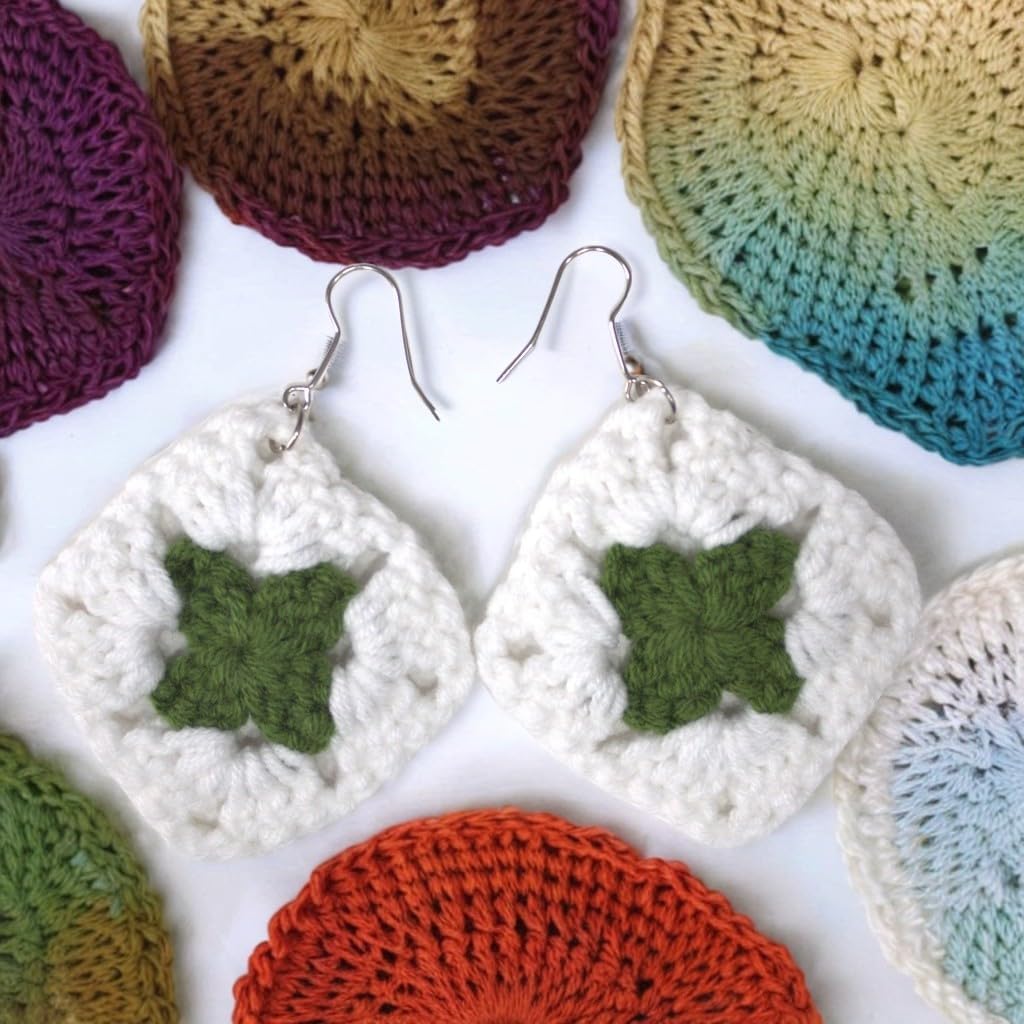 Handmade Crochet Earrings – Lightweight Earrings, Vintage Crochet Lace Earrings for Women, Handmade Statement Jewelry, Eco-Friendly Gifts, Modern Dangle Drop Earrings, Hypoallergenic Hooks - Image 3
