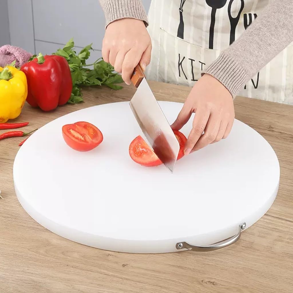 Tabla de cortar profesional de plástico de doble cara de 48 cm con asa, herramienta de cocina versátil para carne, queso, frutas y verduras, para chefs y cocineros caseros