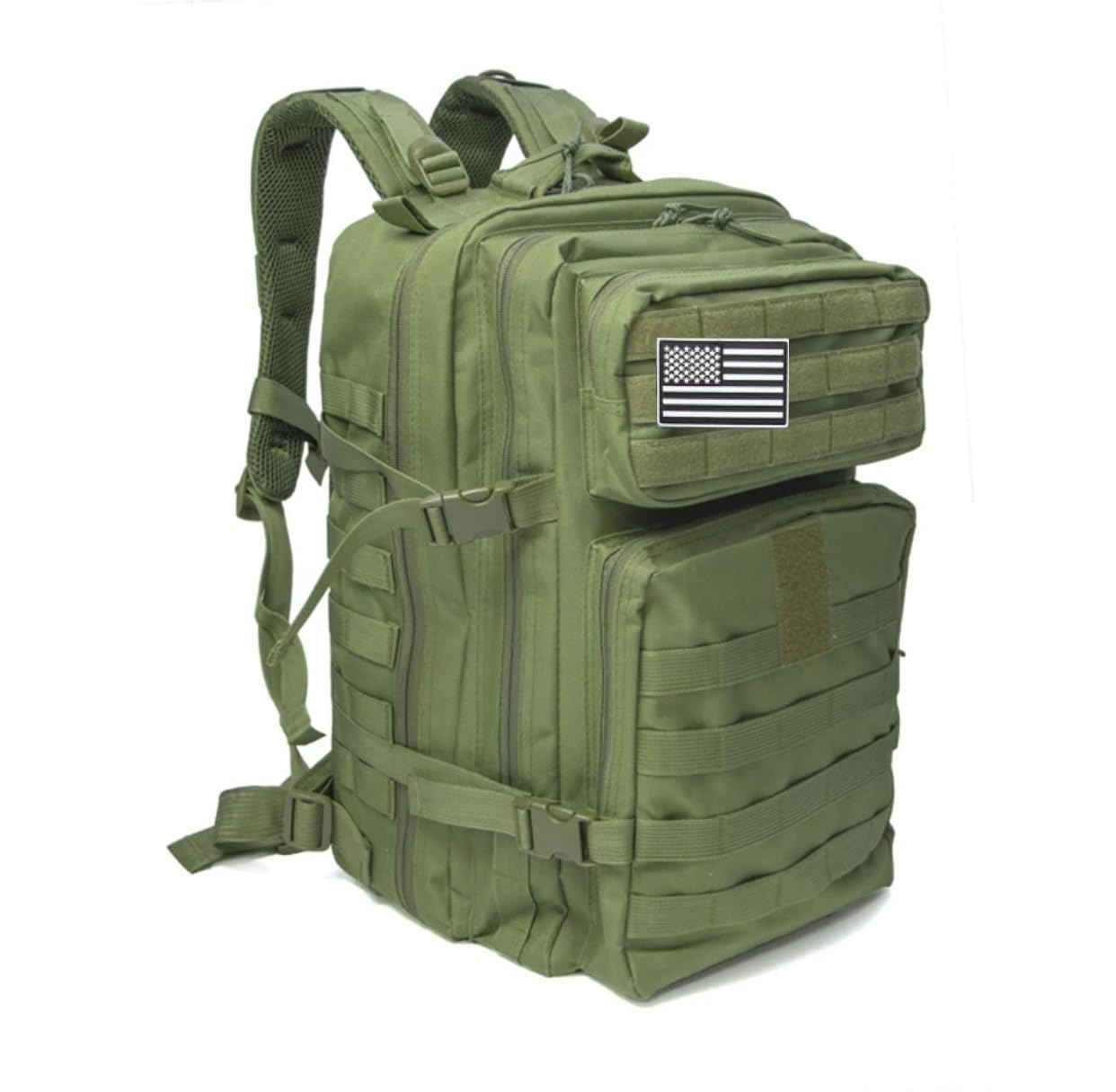 Mochila Táctica 45L Militar - Impermeable, Gran Capacidad, Deportiva - Para Crossfit, Gimnasio, Supervivencia, Senderismo, Montaña, Caza, Viajes, Trekking (Verde)