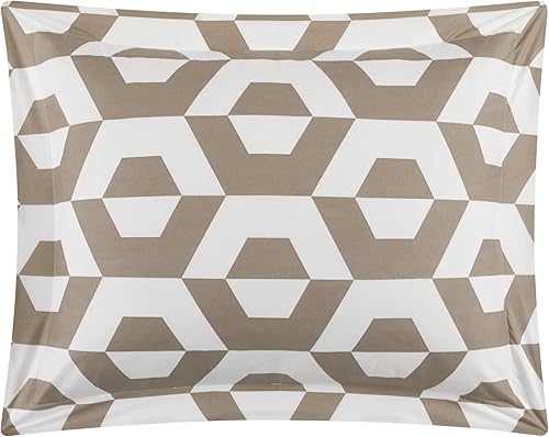 Miniatura 3 de Chic Home Miles - Juego de edredón de 6 piezas con diseño geométrico contemporáneo de patrón hexagonal en una bolsa, ropa de cama  Sábanas de