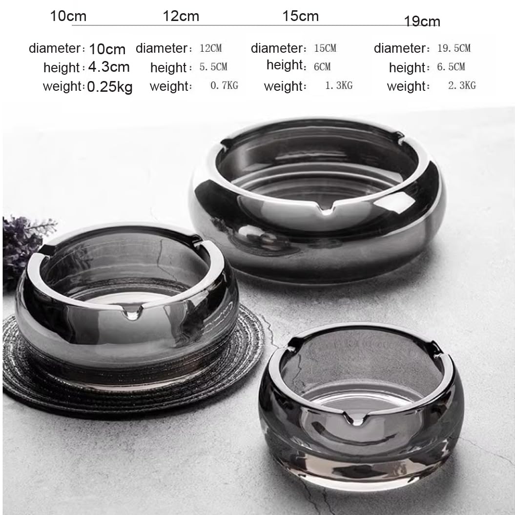 Posacenere in vetro trasparente, Posacenere in vetro cristallo (dimensioni multiple da 10-19,5 cm)(10cm)