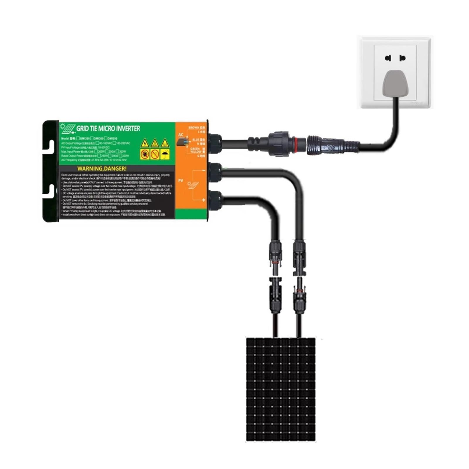700W 600W 500W 350W 300W Mikroinwerter Do Sieci Słonecznej Wejście MPPT DC26V-46V Wyjście PV AC Domowy System Solarny Na Siatce Bezpieczniejszy I Wydajniejszy(300W,80V-160VAC)