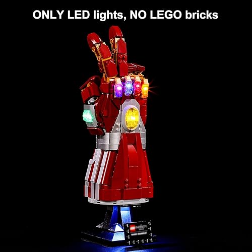 Vista 3 de Vaodest Luz LED para Lego Marvel Nano Gauntlet 76223 Kit de construcción, diseño y configuración compatible con el modelo Lego 76223