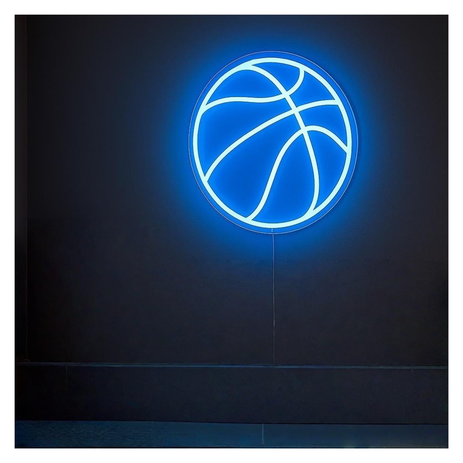 Shouxi C Sign Lamp Basketball Neon Sign, Suitable For Game Room Wall Art Decor With Dimmable 38Cm