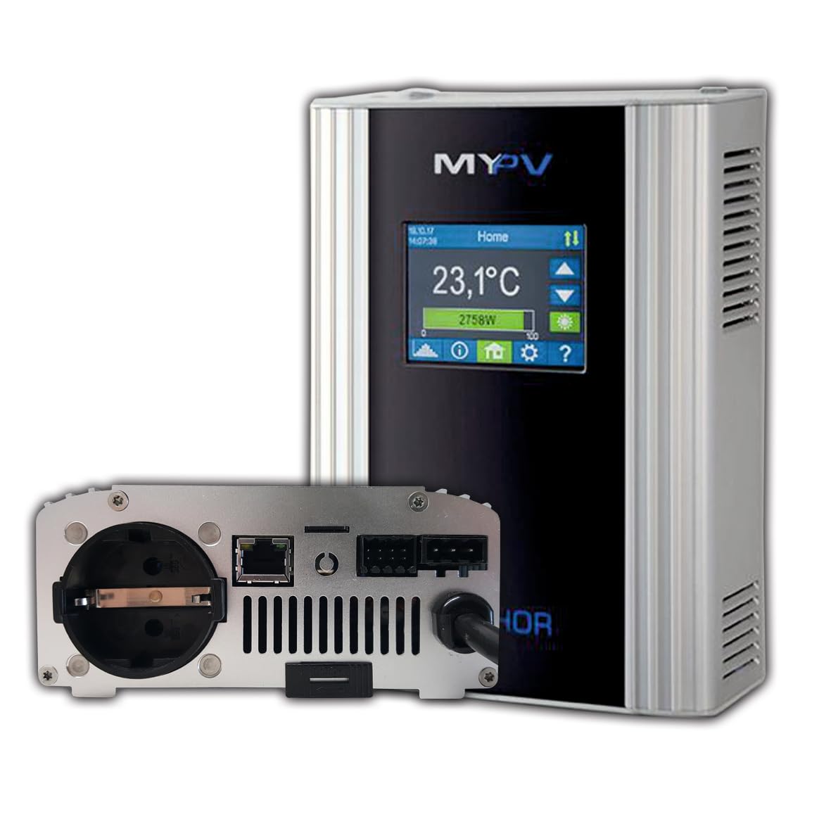 my-PV – AC•THOR | Photovoltaik Power-Manager für Warmwasser, elektr. Wärmequellen & Heizung. Stufenlose Regelung von 0 bis 3 kW mit zusätzlichem 16 A Schaltausgang | Internationale Ausführung