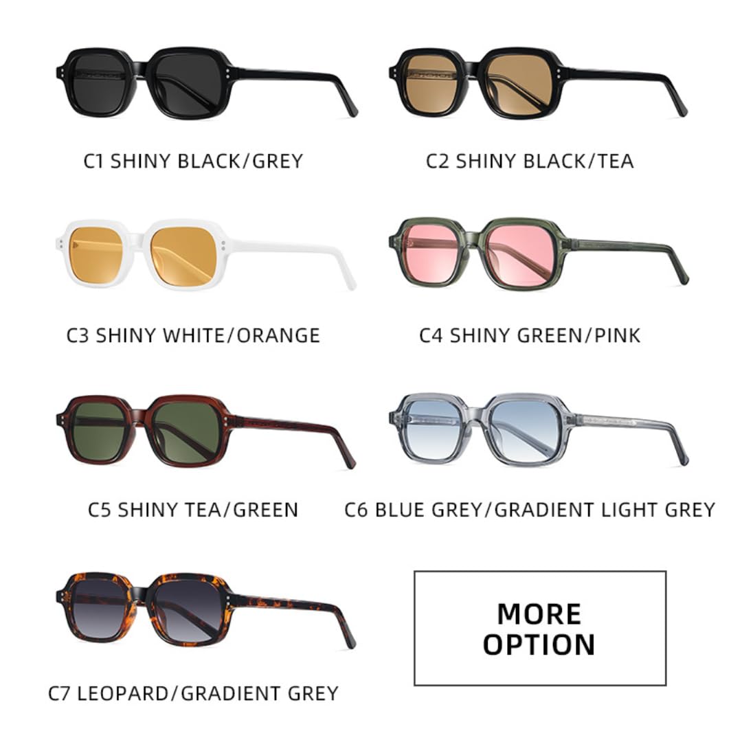 Gafas de sol de lujo para mujer, pequeñas, rectangulares, de metal, con remaches de moda, para hombre, con protección UV400.