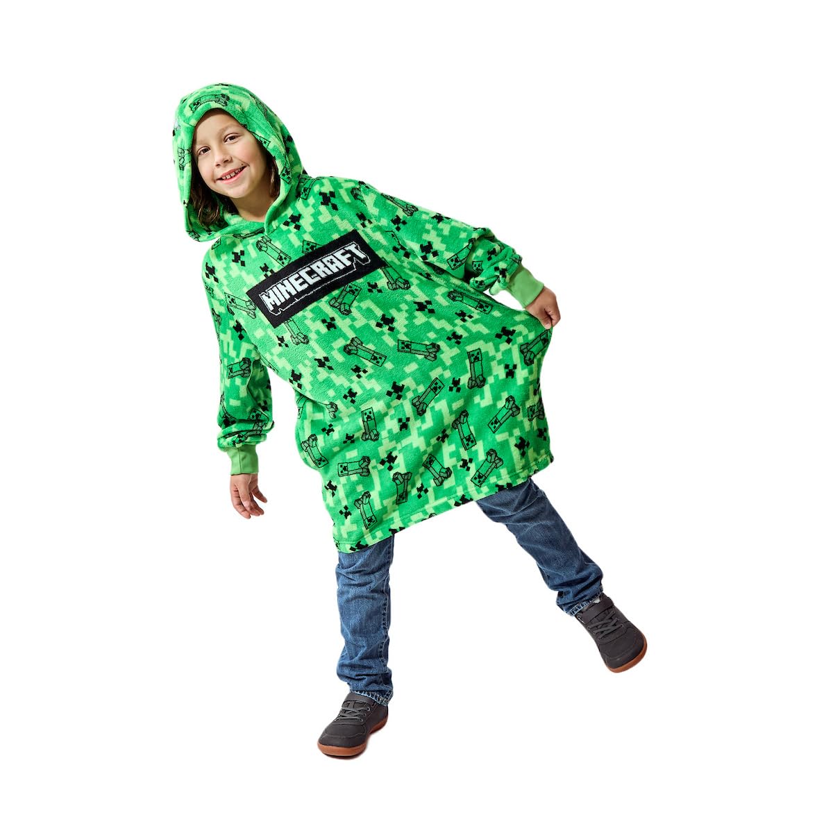 Minecraft Creepers & TNT chłopięca bluza z kapturem z długim rękawem