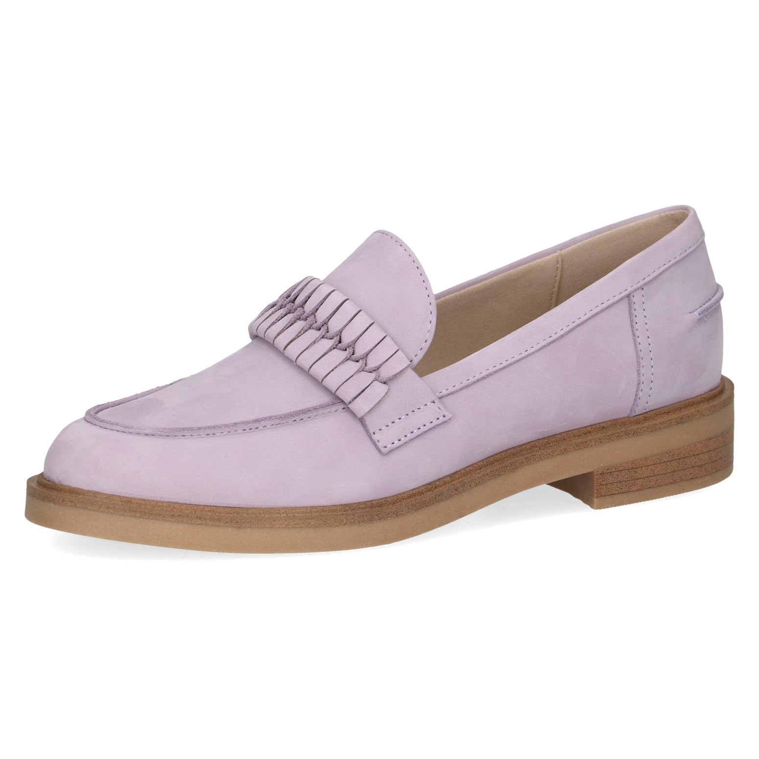 CAPRICE Women's Leather Loafers with Block Heel, Purple (Lavender Nubuc), 6.5 UK