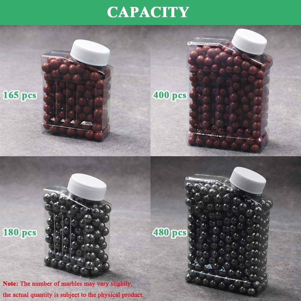 SUFFUSE Slingshot Ammo, 8mm Biodegradable Hard Clay Balls and Precision Stainless Steel Ball Bearings, 5/16inch Bottled Sling Shot Ammo Balls for Target Practice and Hunting