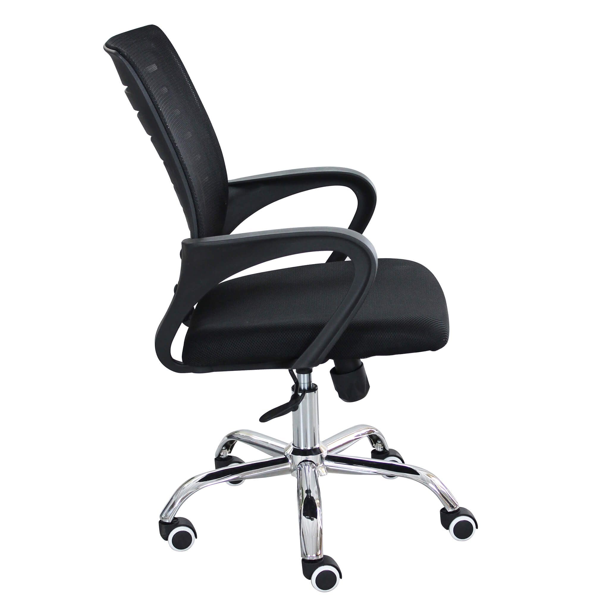 milani home - sedia ufficio ergonomica girevole con poggiatesta e supporto lombare, in poliuretano nero, con braccioli