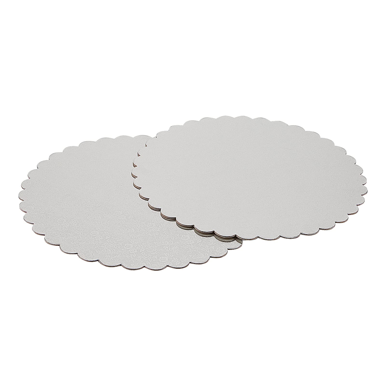 JAPCHET Confezione da 20 Vassoi Tondi da 30,5 cm, 2 mm, in Argento, per Torte e Compleanni, per Matrimoni