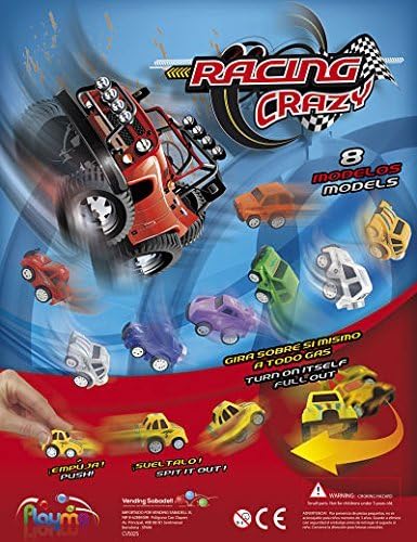 Pack Of 10 Mini Crazy Racing Cars, Pull Back, Watch Them Spin Off, Do Donuts, Wheelies Etc. Ideal For Party Bag Fillers / Fillings Or Pinata Prizes.