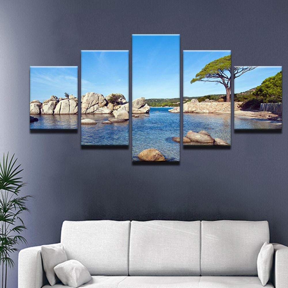 Vista al mar en tu salón con el poster painting de 5 paneles