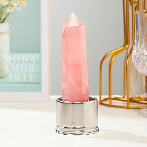 Miniatura 5 de PROW Botella de agua de cristal curativo natural, suave palo de cristal rosa suave, deportes de energía, yoga, botella para beber al aire libre,