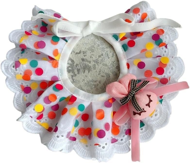 Pet Collar Pet Collar Cat Kitten Flower Lace Bow Bell String Bib Necklace Neck Strap Decor with(Color8,Large)