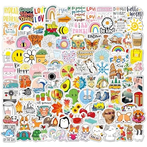 Cute Pegatinas 200pcs, Aesthetic Kawaii Stickers Vinilo Impermeables para Scrapbooking, Bullet Journal, Diario, Álbum de Fotos, Bcicleta (Aesthetic) | Ya disponible en tu tienda friki favorita! En mundofriki.es!