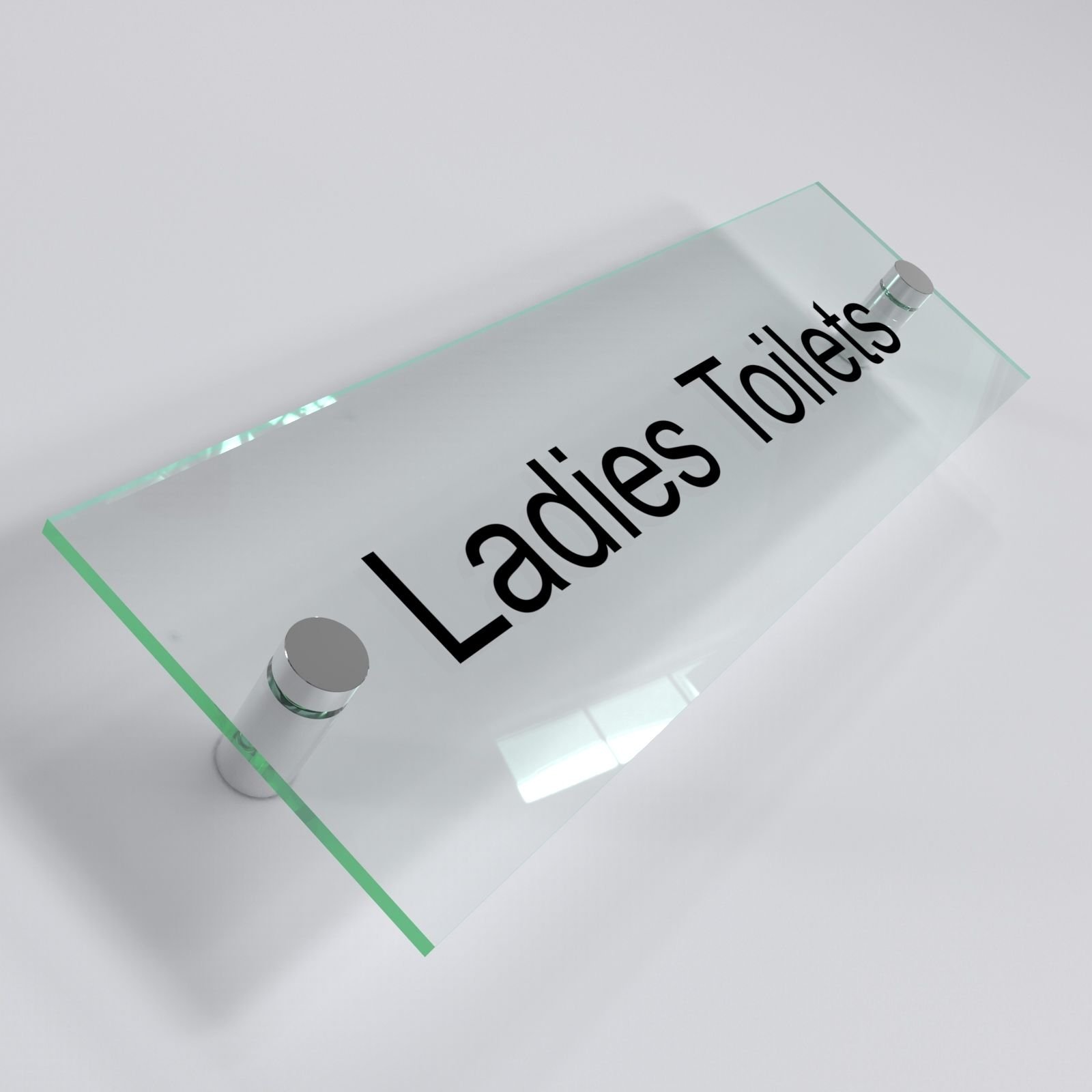 Office Door Wall House Number Sign Plaque- Quality Glass Effect Acrylic Perspex (Ladies Toilets)