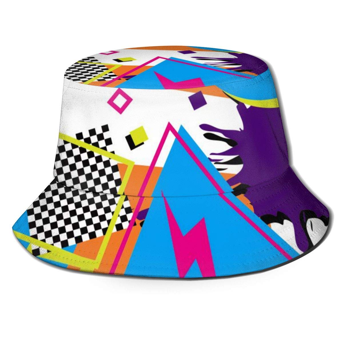 PRESANEW90s Bucket Hat Unisex 80s Hats Colorful Print 90s Hats for Women Men Adorable Travel Beach Bucket Hat Aesthetic