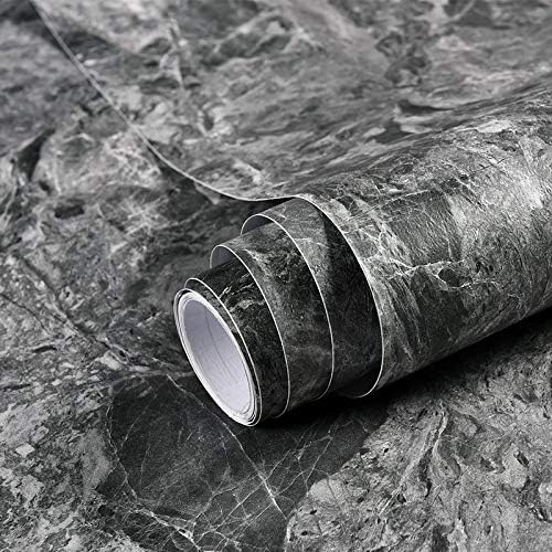 Gray Marble Paper Granite Peel and Stick Wallpaper Matte Self-Adhesive Removable Wallpaper Marble Contact Paper for Countertop Furniture Wall 15.8"×78.8" Thick Wallpaper Easy to Remove Waterproof