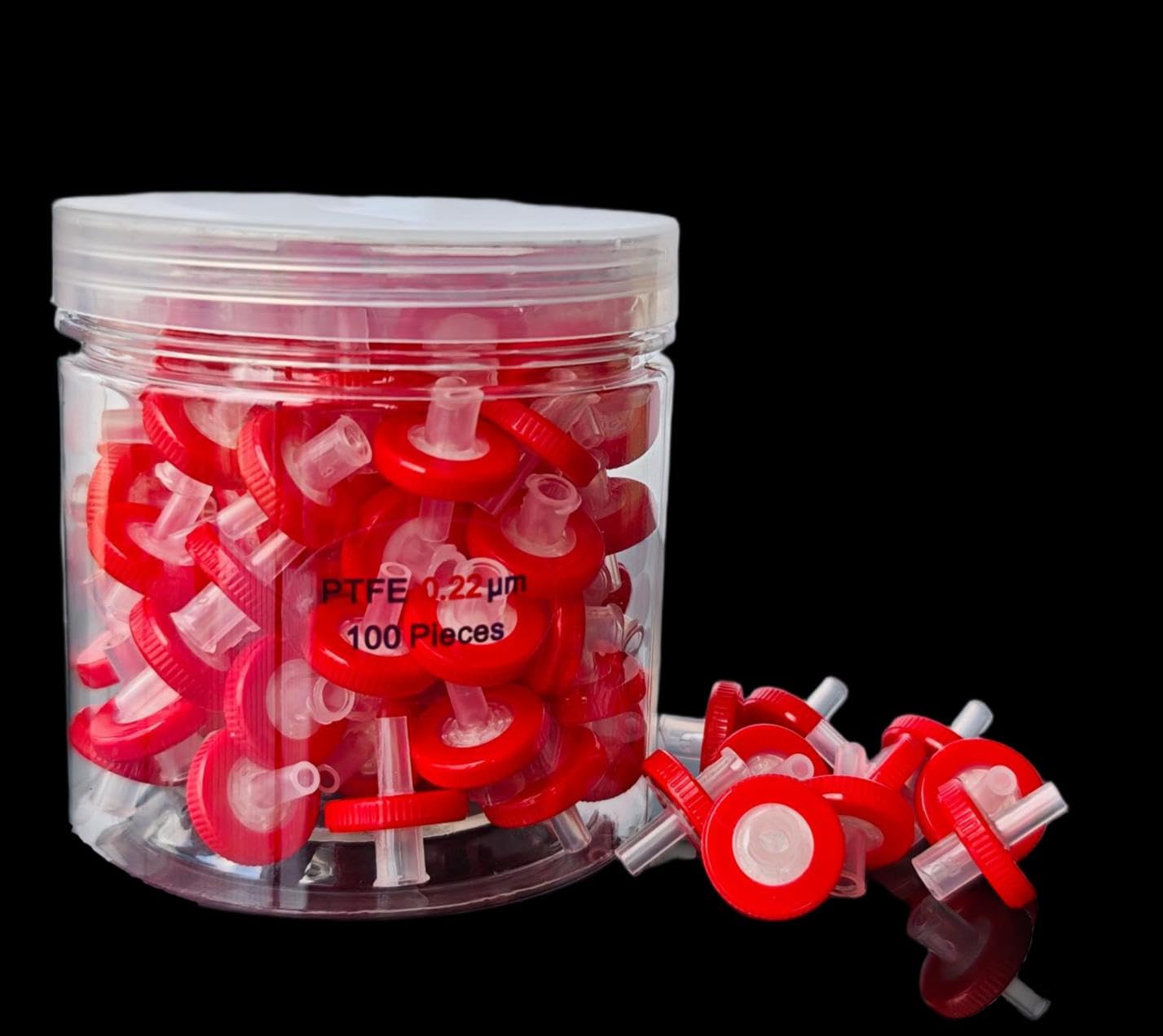 zoomto Syringe Filters Hydrophobic PTFE Membrane 100PCS, 0.22um Pore Size,13mm Disc Diameter,HPLC and GC Needle Filter, Non-Sterile, High Throughput