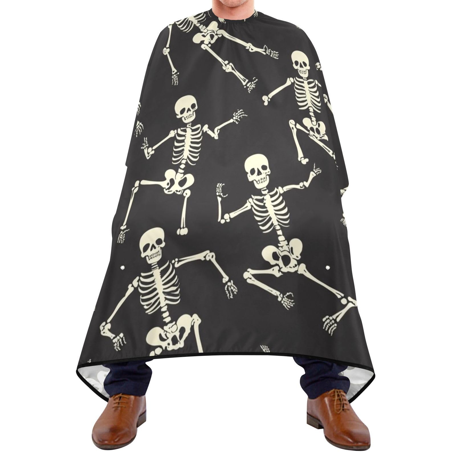 Hezely Skull and Bones Hair Dye Cape, Barber Cape for Adults,Waterproof Salon Cape,Waterproof Hairdressing Styling Hair Cutting,65