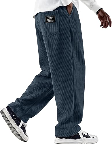 Shiketong Baggy Sweat Pants Essentials Lounge Drawstring Waist Jogging Slacks wi